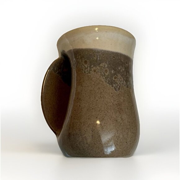 Stoneware Hand Warming Mug 14 oz Desert Sand Clay In Motion Neher 2022 Left Hand - Picture 14 of 16